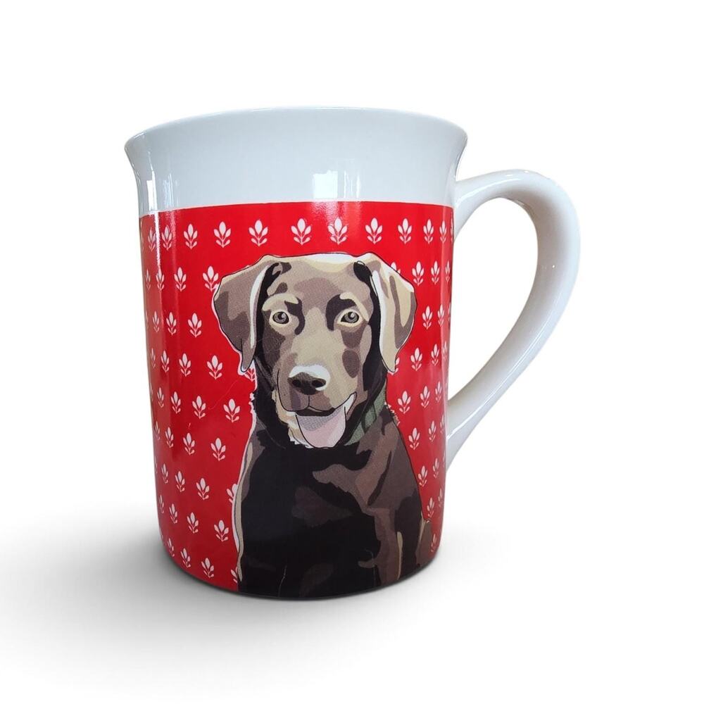 Chocolate Labrador Retriever Vintage "Go Dog" mug Paper Russells Department 56